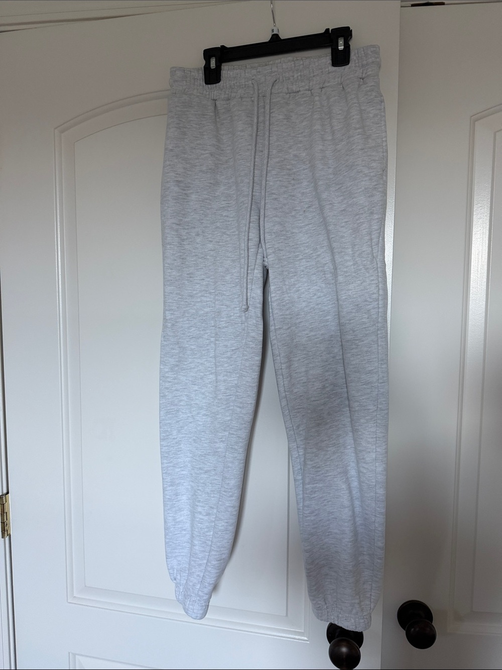 Womens Light Gray Jogger Sweatpants - Casual Drawstring Pants